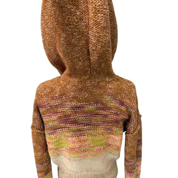 Anthropologie Pilcro Wool Blend Hoodie Sweater Pullover V-Neck Drawstring Size S - Picture 6 of 11